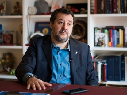 Matteo Salvini, em seu gabinete no Senado italiano. / Gianluca Battista