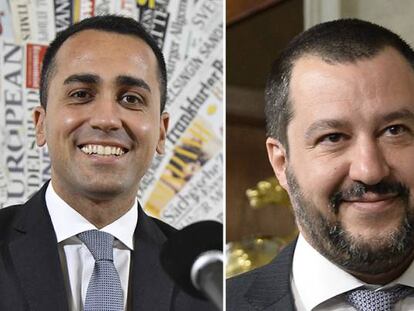 De izquierda a derecha: Maurizio Martina (PD), Luigi Di Maio (M5S) y Matteo Salvini (Liga Norte).