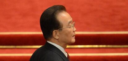 Wen Jiabao, despu&eacute;s de pronunciar su discurso.