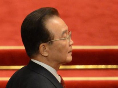 Wen Jiabao, despu&eacute;s de pronunciar su discurso.