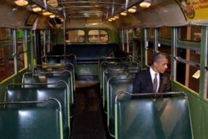 Obama en el autobús de Rosa Parks-