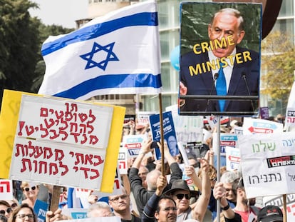 Manifestaci&oacute;n contra la corrupci&oacute;n en Israel, el viernes en Tel Aviv.