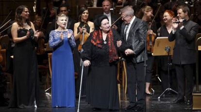 Montserrat Caballé durant l'homenatge rebut al Teatro Real a Madrid, dimarts passat.