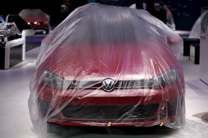 Un modelo de la marca Volkswagen en el Salón de Nueva York