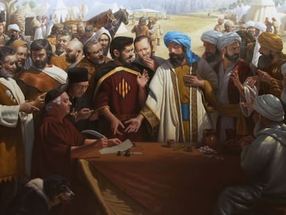 El ‘Pacte del Pouet’, obra del pintor Josep Borrell y parte de la colección de Joaquín Devesa, reproducido en el documental Al-Azraq de Octavi Masià.
