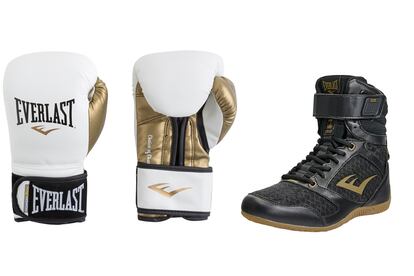 Guantes Elite Prostyle Powerlock Everlast (69,99 euros) y botas Everlast (69,99 euros), a la venta en Oysho.