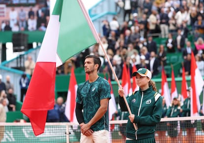 El tenista italiano Lorenzo Musetti, al inicio del partido.