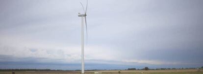 Un molino de viento de una instalación energética