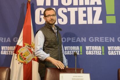 Javier Maroto, en la rueda de prensa de este lunes en Vitoria.