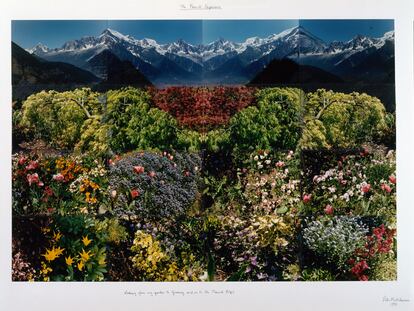 ’Looking from my Garden to Giverny and on to the French Alps’ (1991).