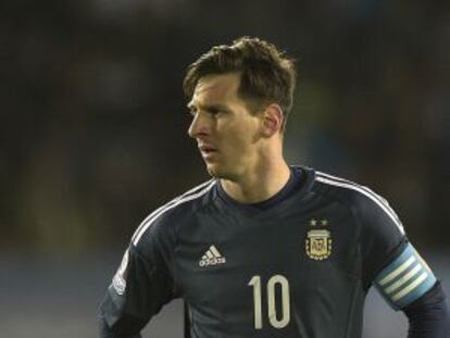 Messi, en el partit contra l'Uruguai.
