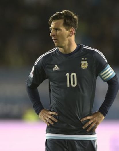 Messi, en el partit contra l'Uruguai.