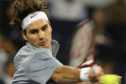 Roger Federer, en un momento de su partido contra Andy Roddick.