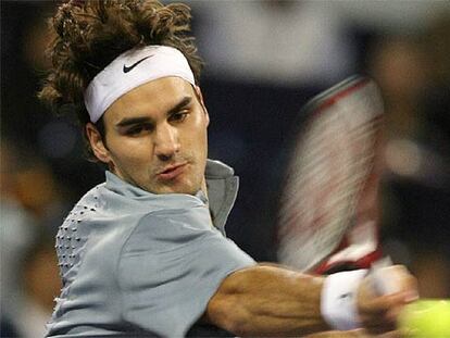 Roger Federer, en un momento de su partido contra Andy Roddick.