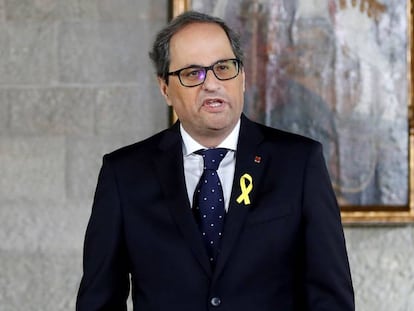 Quim Torra, en el acto de toma de posesión.