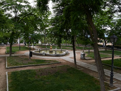 Jardín de Las Vistillas en Madrid, España.