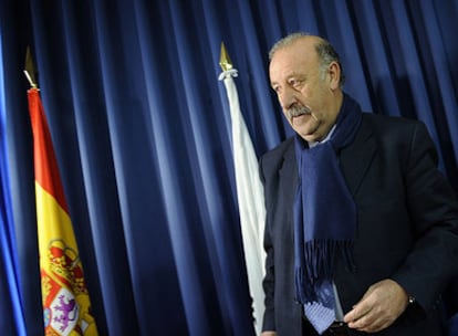 Del Bosque, ayer antes de su conferencia de prensa.