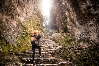 Una turista en Tepoztlán.