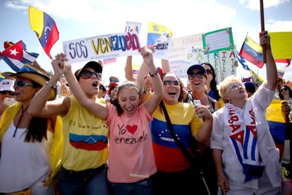 Una manifestación contra el chavismo en Florida, en 2015.
