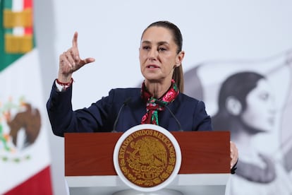 Claudia Sheinbaum en el Palacio Nacional de Ciudad de México.