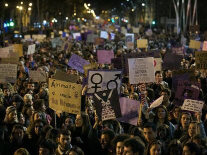 La manifestació del 8 de març a Barcelona.