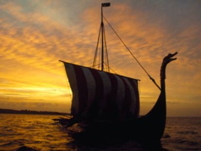 Un barco vikingo de la serie de History channel, 'Vikings'.