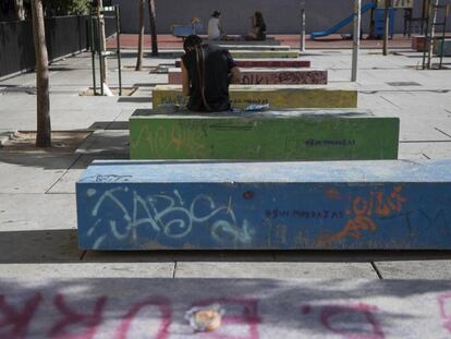 Un parque de Lavapiés, en una imagen de archivo.