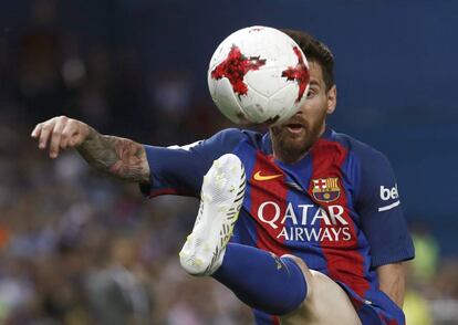 El delantero argentino del Barcelona Leo Messi, en un momento del partido.