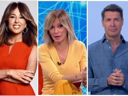 Ana Terradillos (izquierda), a cargo de 'La mirada crítica'; Susanna Griso, presentadora de 'Espejo público'; y Jaime Cantizano, al frente de 'Mañaneros': las mañanas televisivas de la nueva temporada.