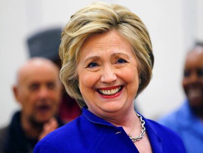 Clinton on the campaign trail in Compton, California.