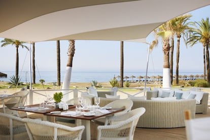 Terraza del chiringuito Del Mar, en Marbella (Málaga).