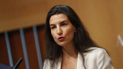 Rocío Monasterio, en la Asamblea de Madrid, el pasado 26 de mayo.