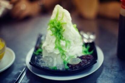 Cendol, postre clásico de Singapur y el sudeste asiático.