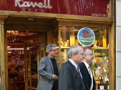 Montilla, Carod y Saura, ayer en Barcelona.
