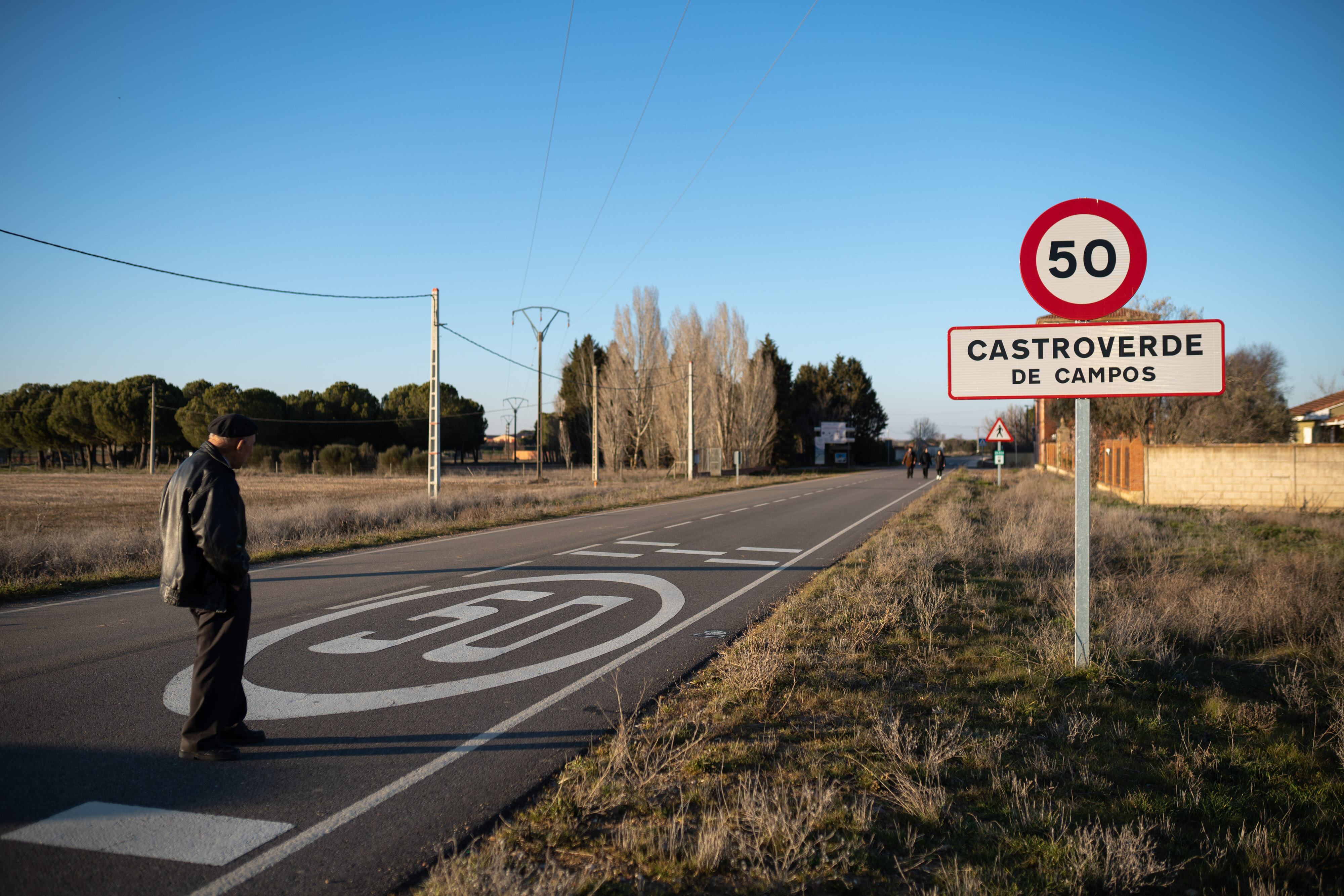 Cartel de entrada a Castroverde de Campos, Zamora.