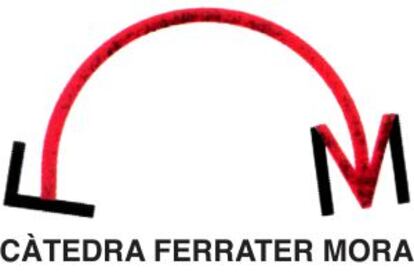 "Ex-libris" que Joan Brossa va fer per al llegat Ferrater Mora, ara logotip de la càtedra.