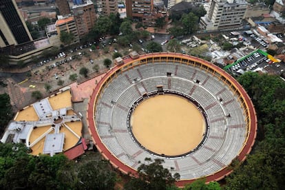 Vista de la plaza de toros de la Santa María, en Bogotá.