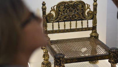 La cadira de la reina que conserva el monestir de Pedralbes.