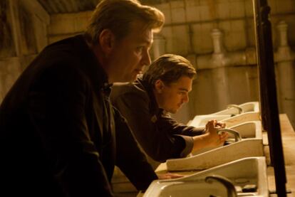 Christopher Nolan (izquierda) y Leonardo Di Caprio, en el rodaje de <i>Origen.</i>