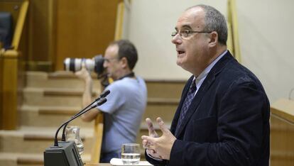 El portavoz del PNV, Joseba Egibar,  en el Parlamento vasco.