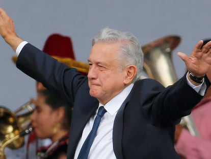 El presidente de México, Andrés Manuel López Obrador, durante un evento para celebrar el primer aniversario de su elección, en septiembre de 2019.