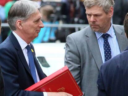 El ministro de Exteriores británico, Philip Hammond, este lunes en Viena.