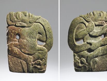 Un hacha maya vendida por 795.000 dólares en una subasta de Christie's en París.