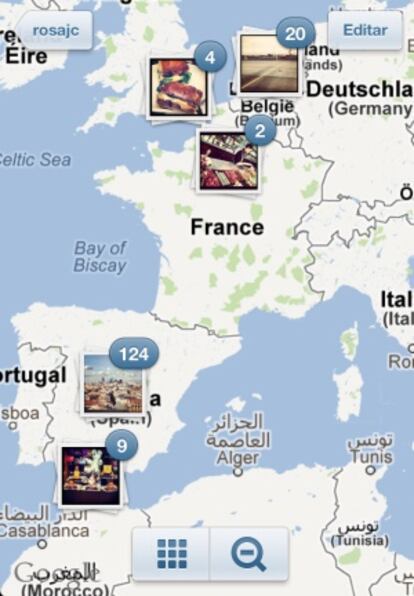 Instagram organiza las imágenes en mapas de Google