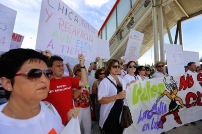 La plantilla de Valeo protesta contra la deslocalizaci&oacute;n en la sede de Seat.