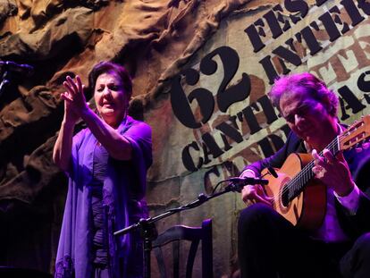 La cantaora Carmen Linares, en el Festival del Cante de las Minas de La Unión.