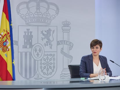 La portavoz del Gobierno en funciones, Isabel Rodríguez, durante una rueda de prensa del Consejo de Ministros.