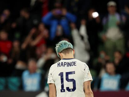 Megan Rapinoe tras fallar el penalti en los octavos contra Suecia.