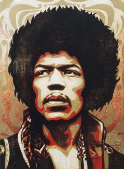 Ilustración de Jimi Hendrix.