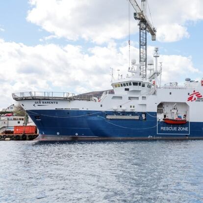 Vista del Geo Barents, el nuevo barco de rescate de Médicos Sin Fronteras.